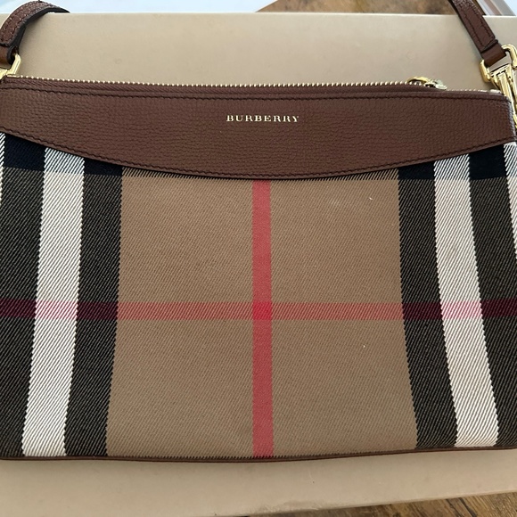 Burberry Derby Peyton House Check Coated Canvas Crossbody Mini Bag - Picture 1 of 6